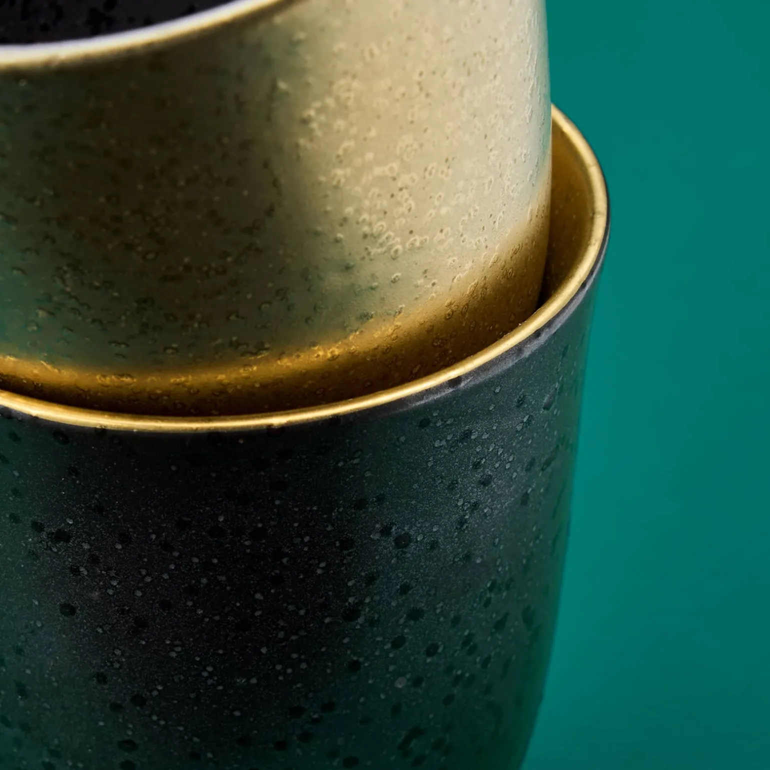 Set de 6 tasses à thé Ceylon, noir-or