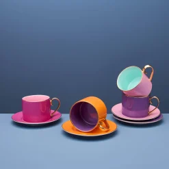 Set de 4 tasses Fancy Colors tasse avec soucoupe
