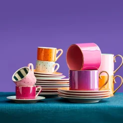 Set de 4 tasses Fancy Colors tasse avec soucoupe