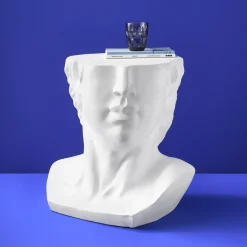 Table d'appoint Buste Masculin David, blanc