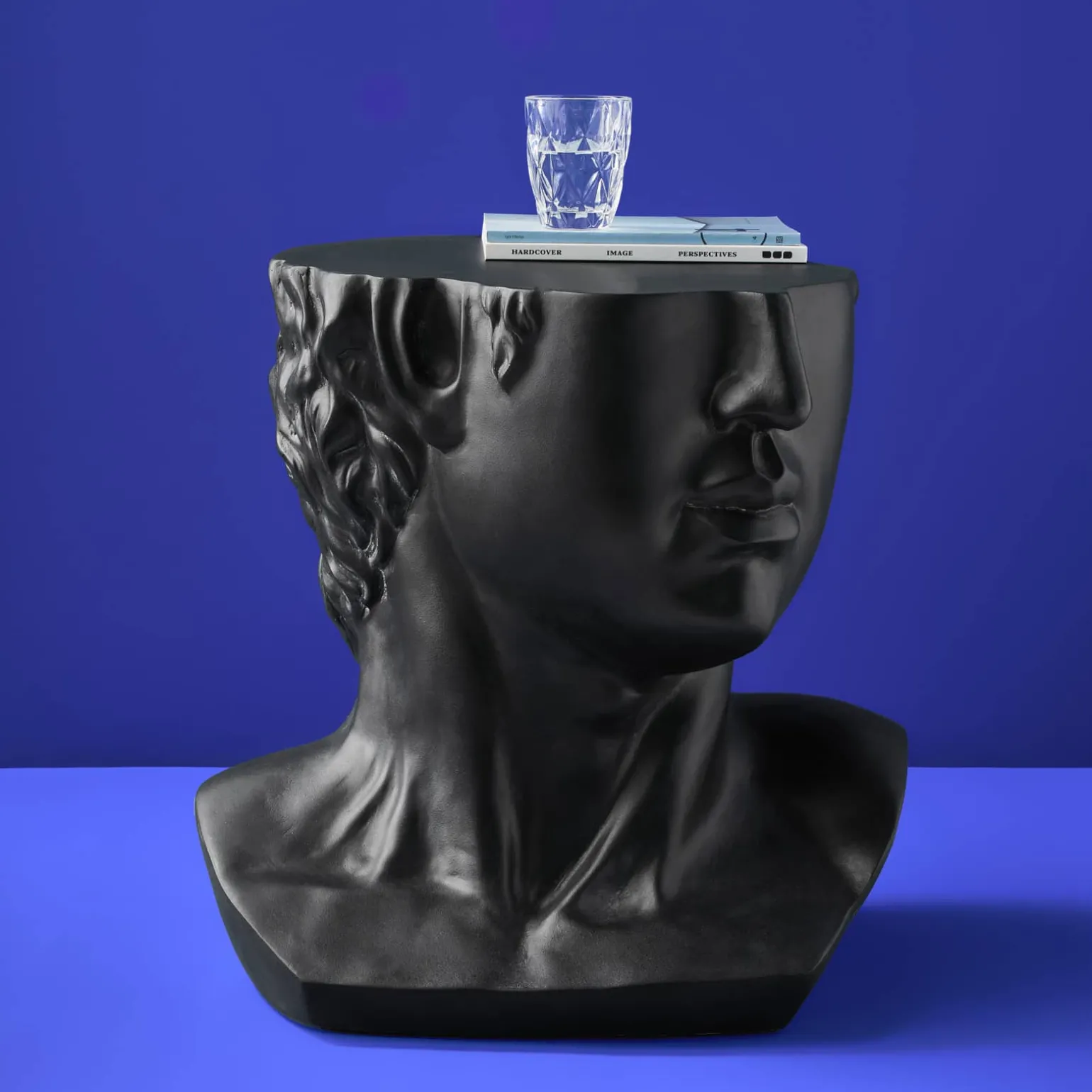 Table d'appoint Buste Masculin David, noir