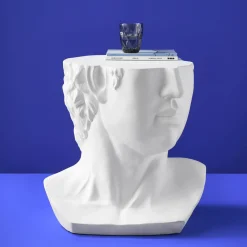 Table d'appoint Buste Masculin David, blanc