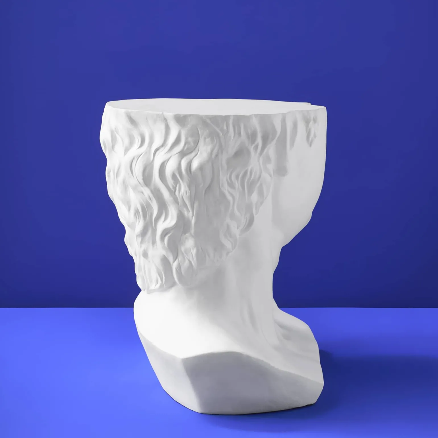 Table d'appoint Buste Masculin David, blanc