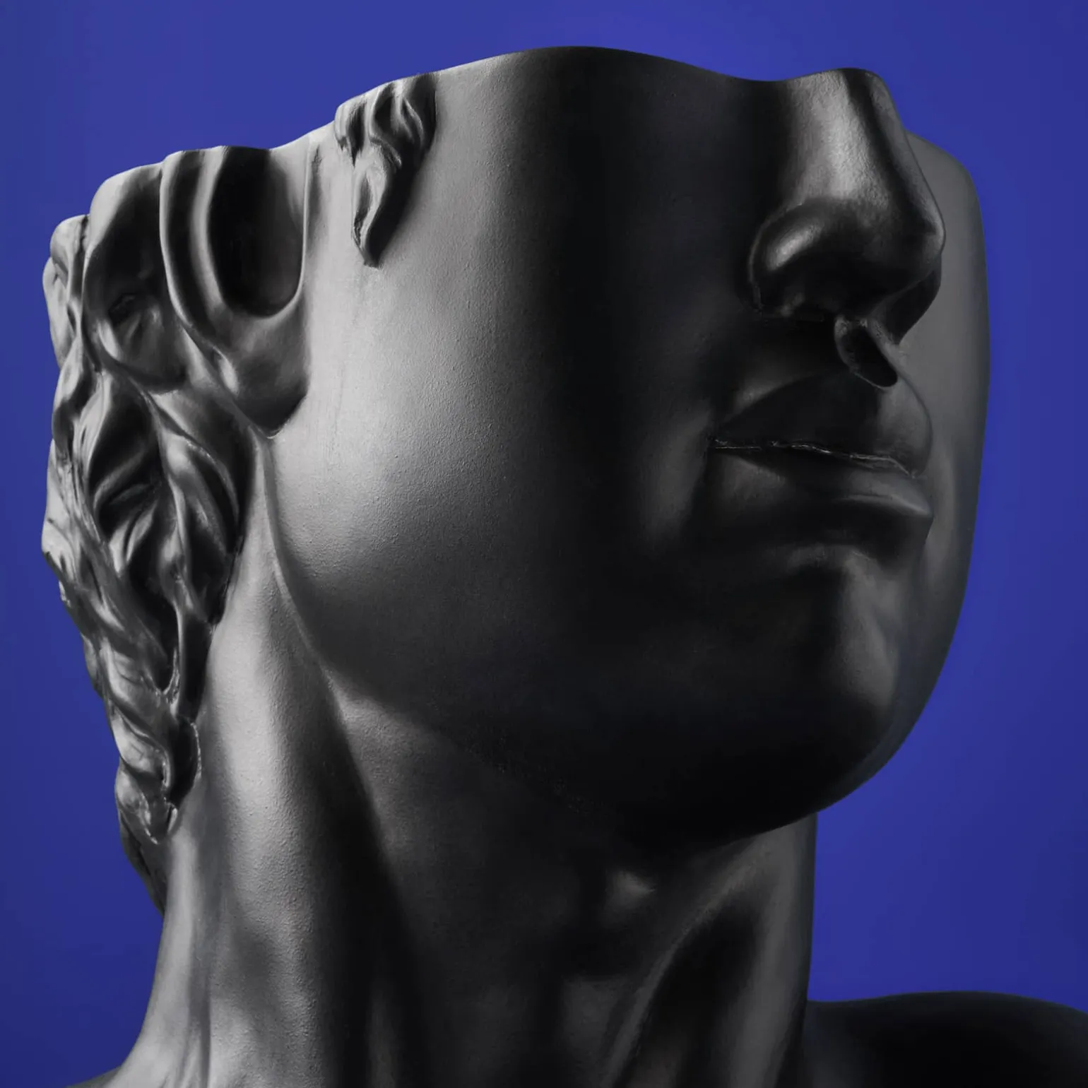 Table d'appoint Buste Masculin David, noir