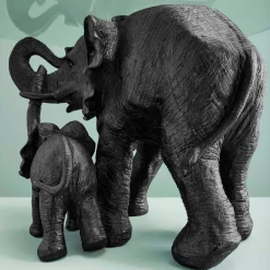 Table d'appoint Elephants Mali & Kisha, noire