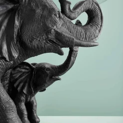 Table d'appoint Elephants Mali & Kisha, noire