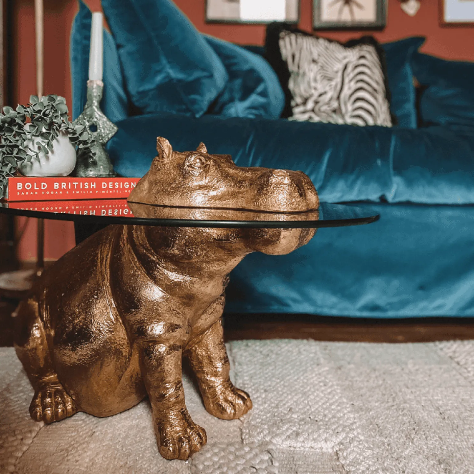 Table d'appoint hippopotame Patty Potamus, or