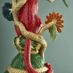 Table d'Appoint Léopard avec Cacatoès, multicolore