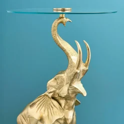 Table d'appoint Éléphant Kimba, doré