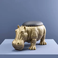 Tabouret hippopotame Patty Potamus, or