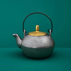 Théière Ceylon, noir-or