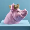 Tirelire cochon Porky avec couronne, rose