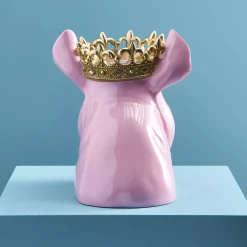 Tirelire cochon Porky avec couronne, rose