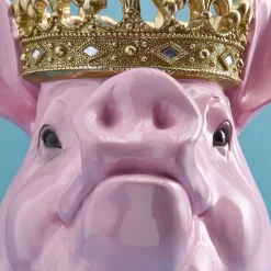 Tirelire cochon Porky avec couronne, rose