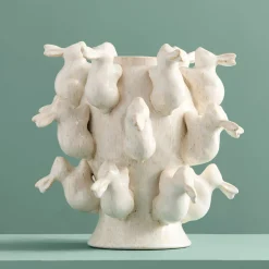 Vase avec des lapins Rabbits, blanc