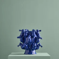 Vase avec des lapins Rabbits, bleu