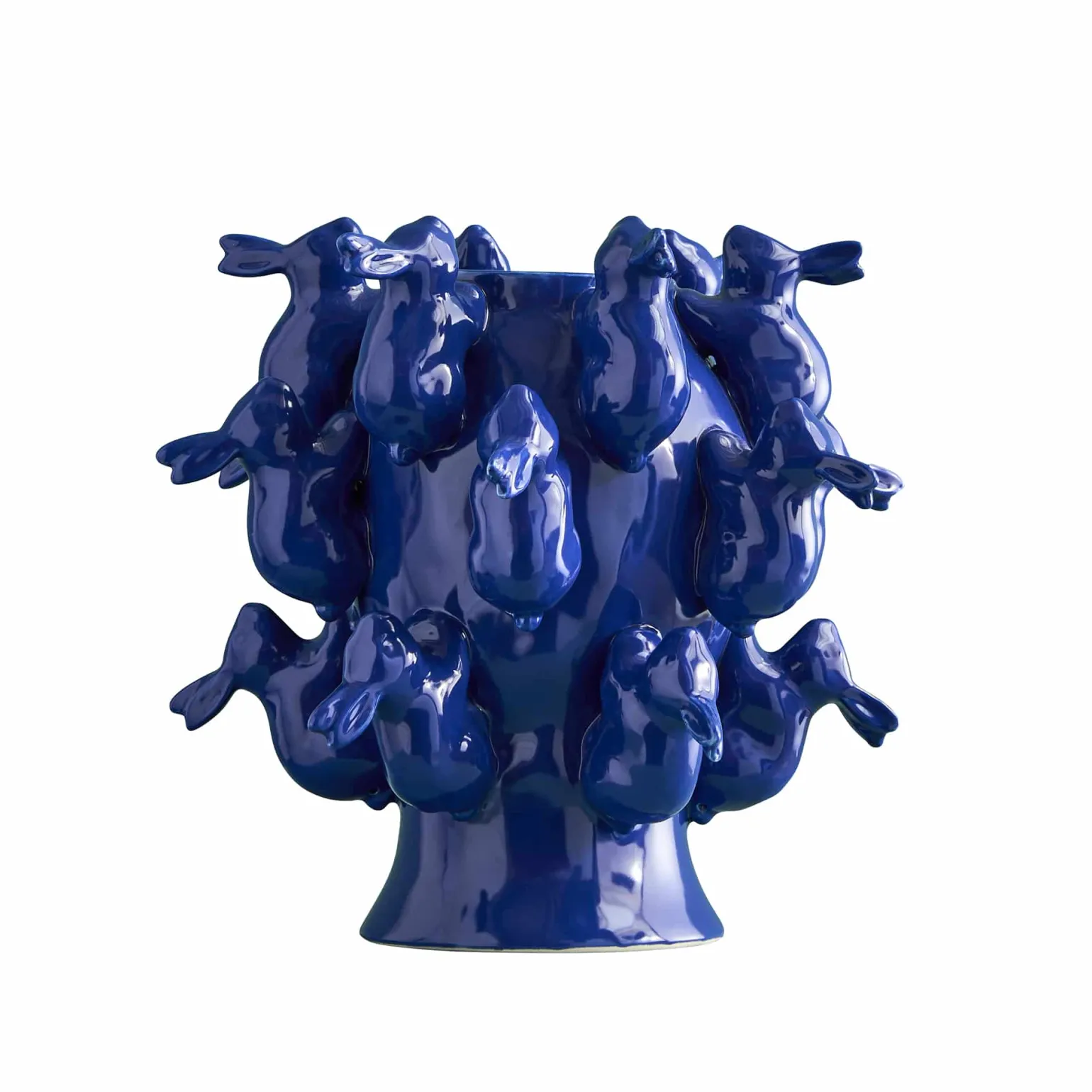 Vase avec des lapins Rabbits, bleu