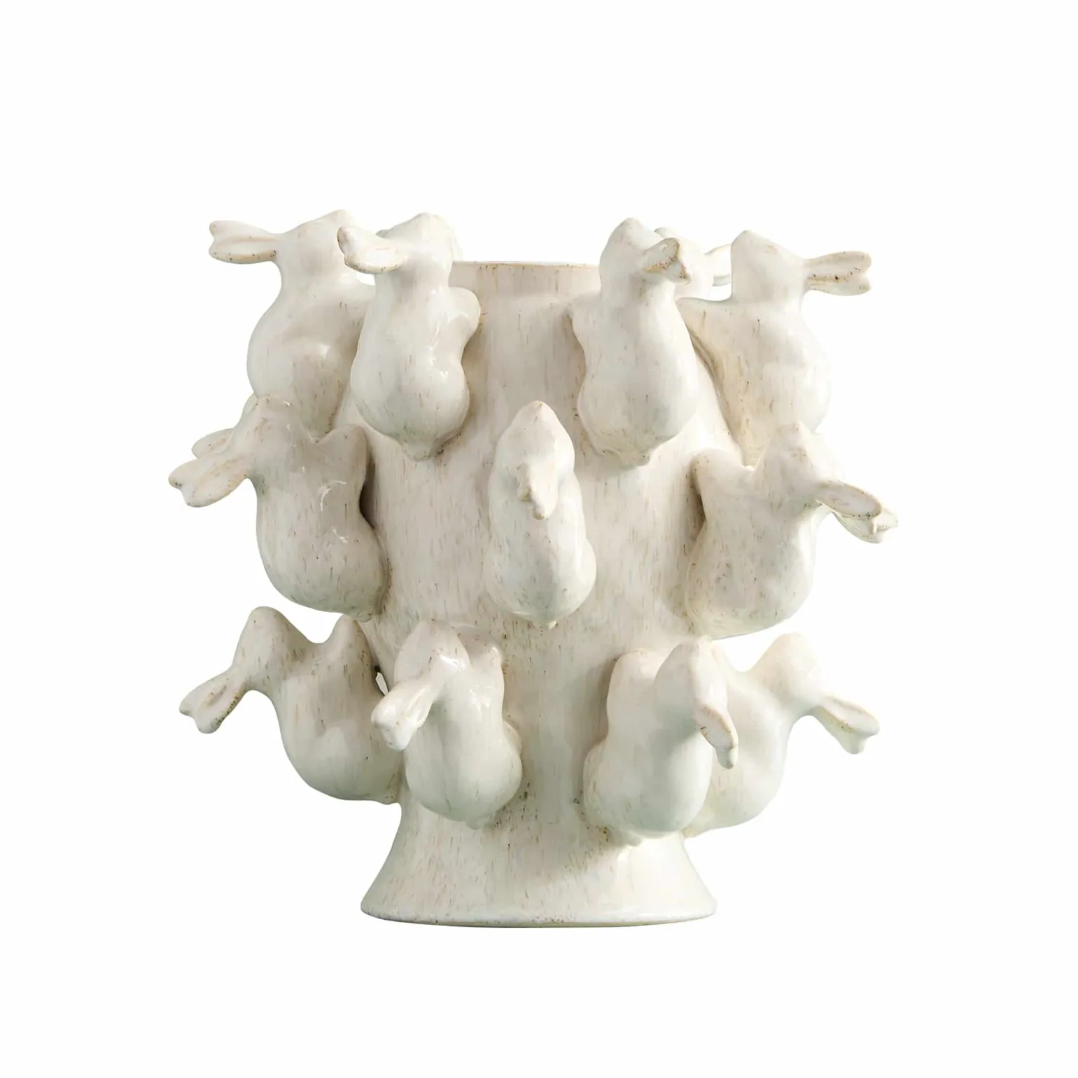Vase avec des lapins Rabbits, blanc