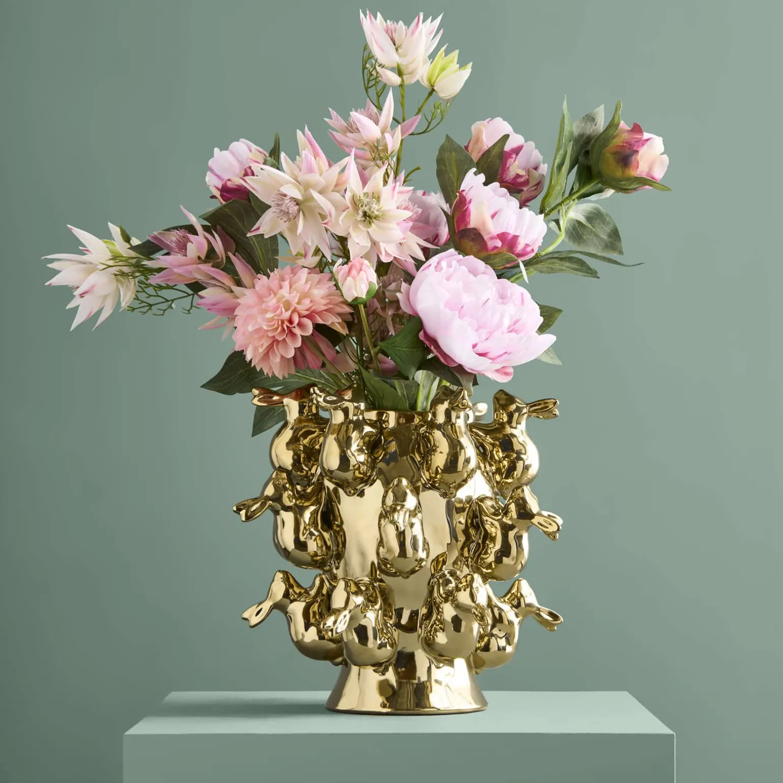 Vase avec des lapins Rabbits, or