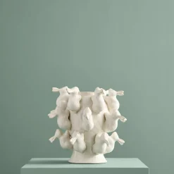 Vase avec des lapins Rabbits, blanc