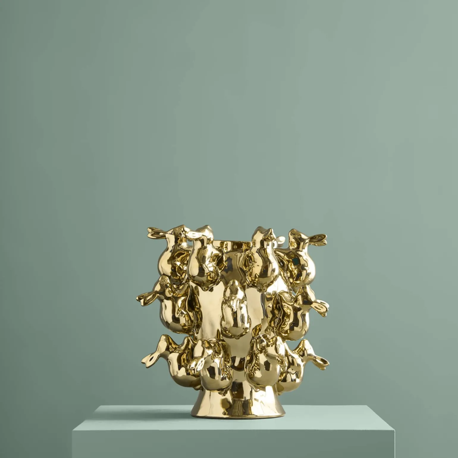Vase avec des lapins Rabbits, or