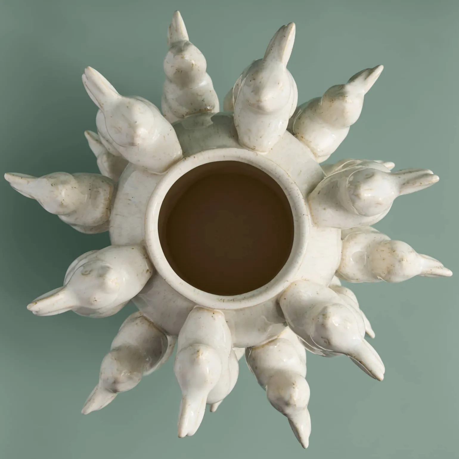 Vase avec des lapins Rabbits, blanc