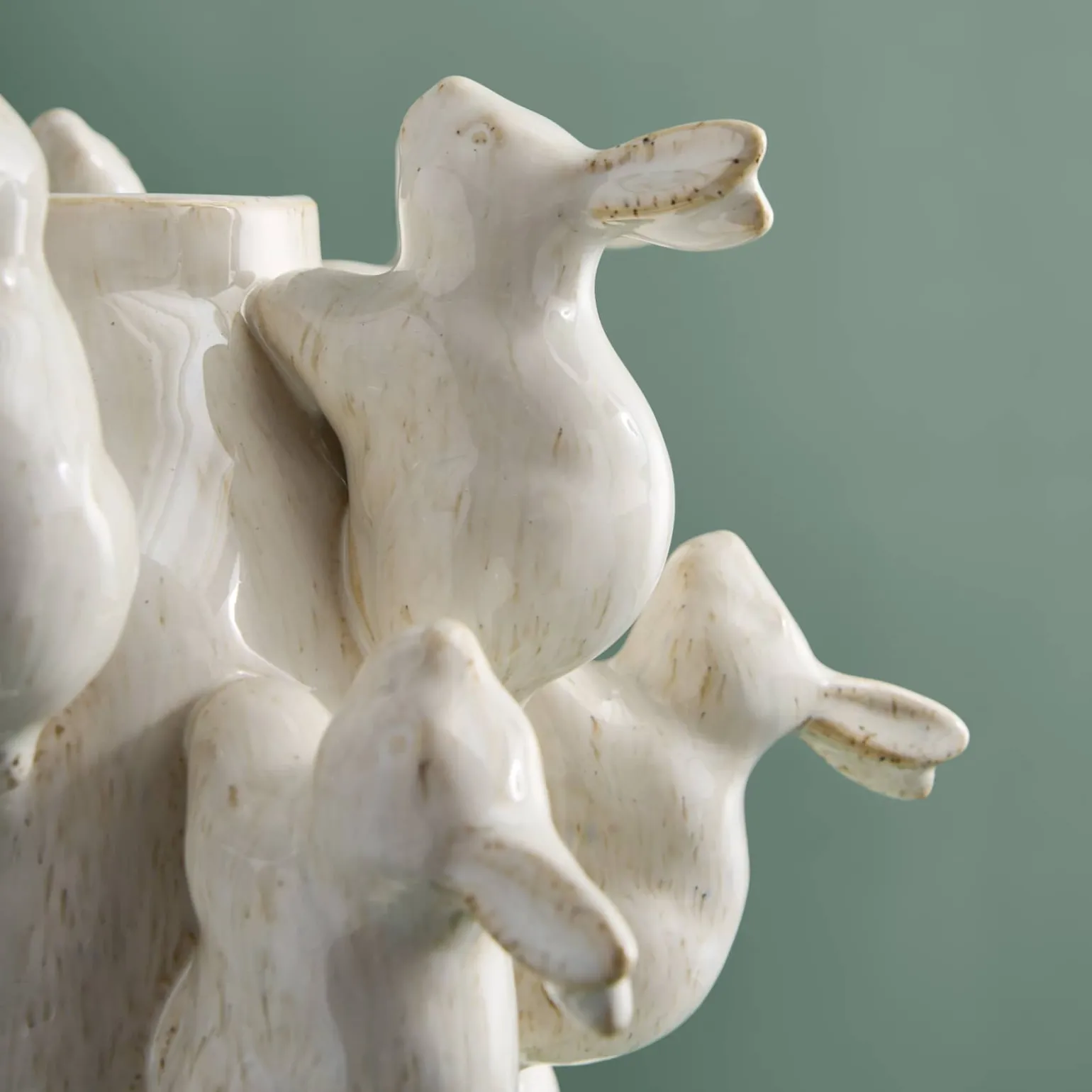 Vase avec des lapins Rabbits, blanc