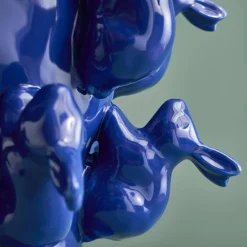 Vase avec des lapins Rabbits, bleu