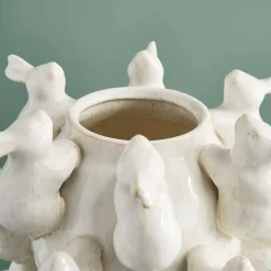 Vase avec des lapins Rabbits, blanc