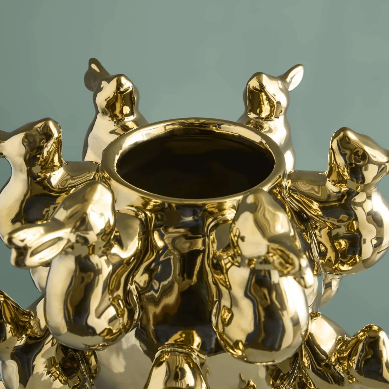 Vase avec des lapins Rabbits, or