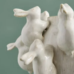 Vase avec des lapins Rabbits, blanc