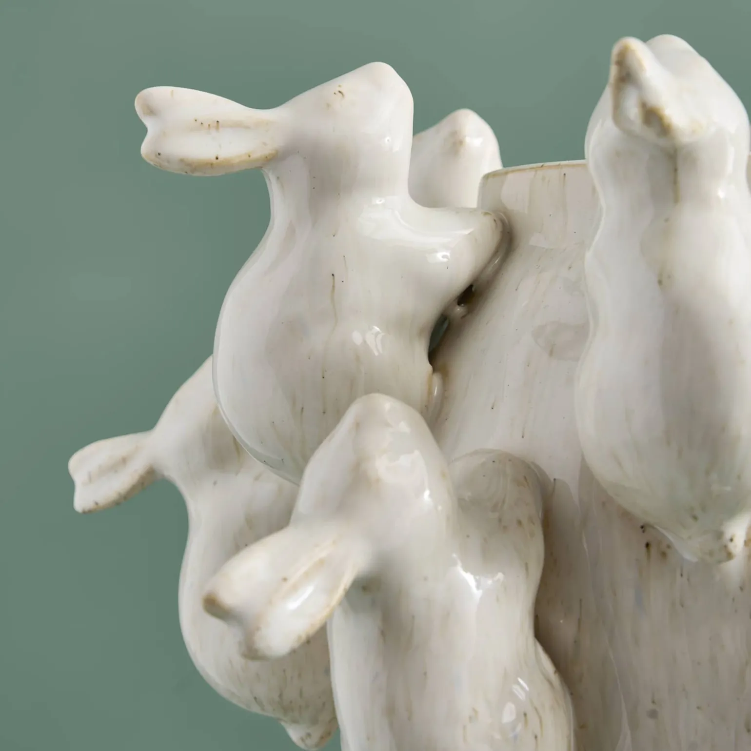 Vase avec des lapins Rabbits, blanc