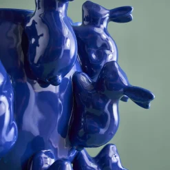 Vase avec des lapins Rabbits, bleu