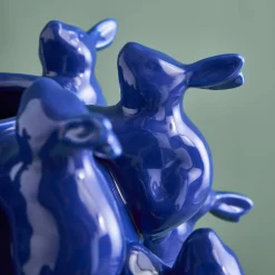 Vase avec des lapins Rabbits, bleu