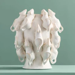 Vase avec des souris Mouse, blanche