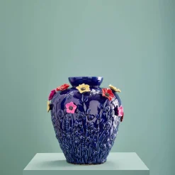 Vase avec fleurs Primavera, bleu