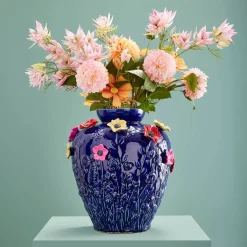 Vase avec fleurs Primavera, bleu