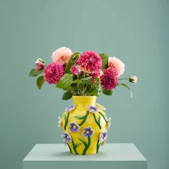 Vase avec fleurs Printemps, jaune