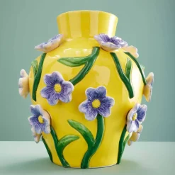 Vase avec fleurs Printemps, jaune