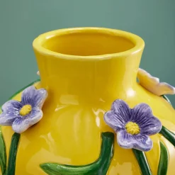 Vase avec fleurs Printemps, jaune