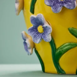 Vase avec fleurs Printemps, jaune