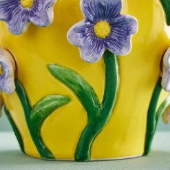 Vase avec fleurs Printemps, jaune