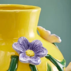 Vase avec fleurs Printemps, jaune