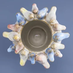 Vase avec oiseaux  L, blanc