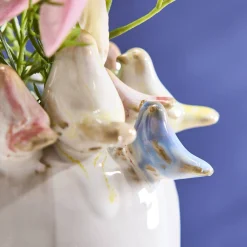 Vase avec oiseaux  L, blanc