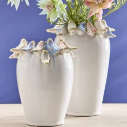 Vase avec oiseaux S, blanc