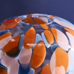 Vase Lilly Dots, bleu-orange