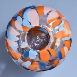 Vase Lilly Dots, bleu-orange