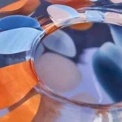 Vase Lilly Dots, bleu-orange