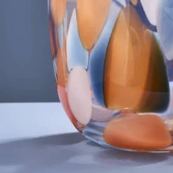 Vase Lilly Dots, bleu-orange